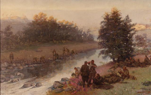 Свешников Д.К. Привал бойцов на реке Кола. 1946 Свешников Д.К. Привал бойцов на реке Кола. 1946